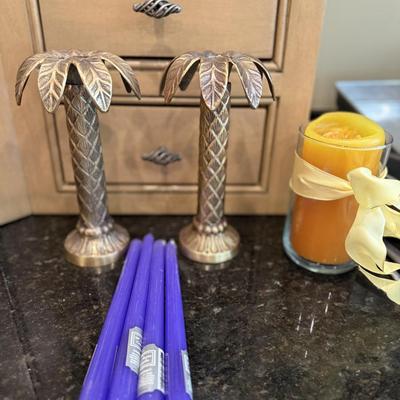 Fun palm tree candle holders and candles