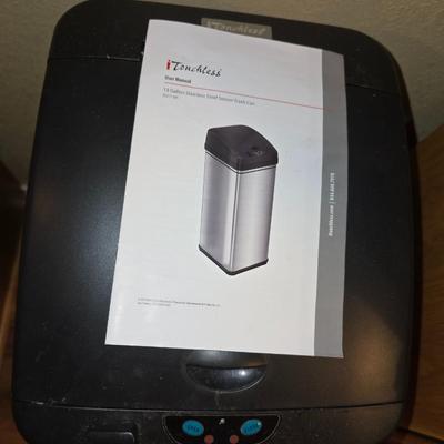 iTouchless 13-Gallon Stainless Steel Sensor Trash Can – With Manual