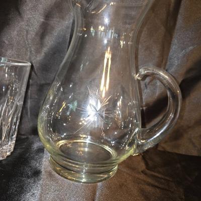Glass Beverage Set – Pitcher, Glass ice bucket + 6 matching Glasses