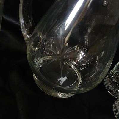 Glass Beverage Set – Pitcher, Glass ice bucket + 6 matching Glasses