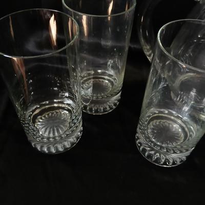 Glass Beverage Set – Pitcher, Glass ice bucket + 6 matching Glasses