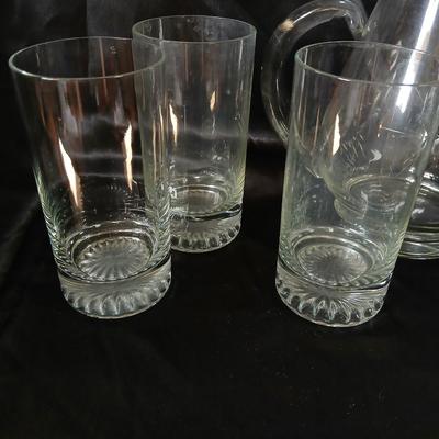 Glass Beverage Set – Pitcher, Glass ice bucket + 6 matching Glasses
