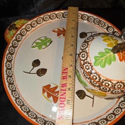 Vintage Fall Harvest Drinkware & Ceramic Serving Set – 8 Pc