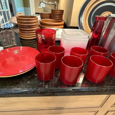 Red kitchen items