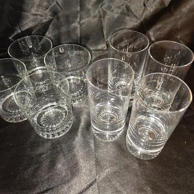 Set of 8 Vintage-Inspired Clear Glass Tumblers – Starburst Base