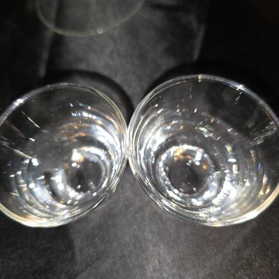 Mixed Glassware Lot – Brandy Snifters, Heavy glass ashtray, & Shot Glasses