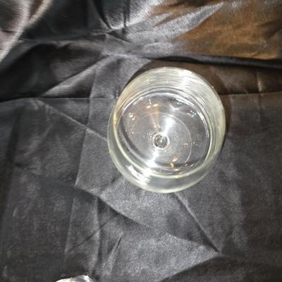 Mixed Glassware Lot – Brandy Snifters, Heavy glass ashtray, & Shot Glasses