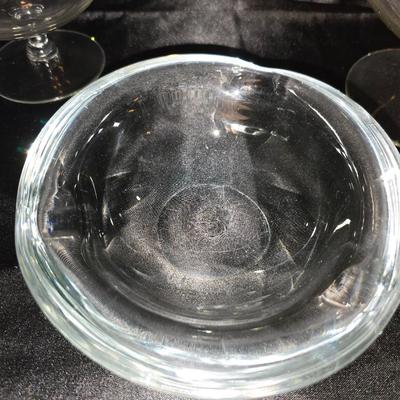 Mixed Glassware Lot – Brandy Snifters, Heavy glass ashtray, & Shot Glasses