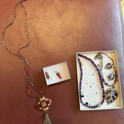 Pretty necklaces and matching earrings