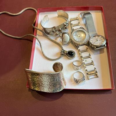Gorgeous silver jewelry and watches