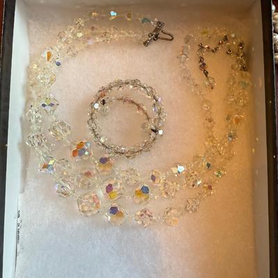 Stunning antique crystal and pearl necklaces and bracelets