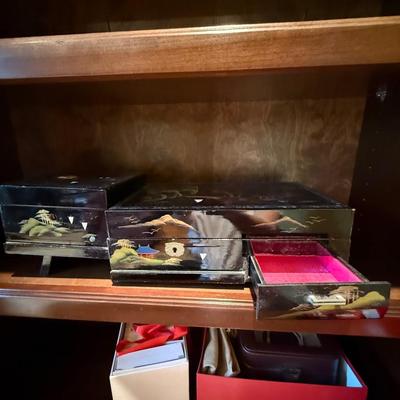 Antique Asian jewelry box