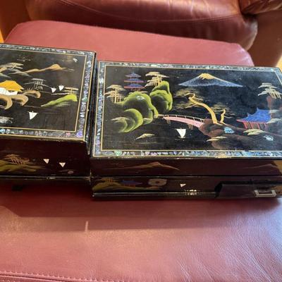 Antique Asian jewelry box