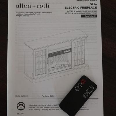 Allen Roth Electric Fireplace TV Stand with Remote