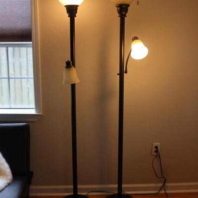 Pair of 72" Dual Light Floor Lamps