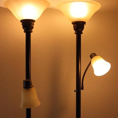 Pair of 72" Dual Light Floor Lamps