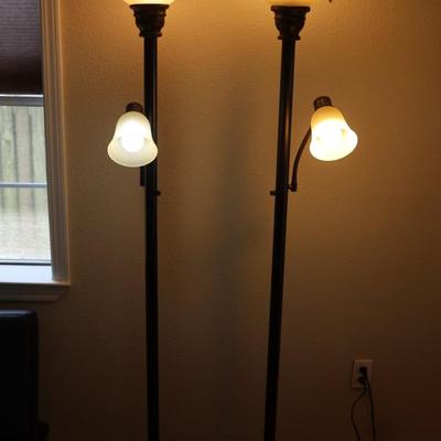 Pair of 72" Dual Light Floor Lamps