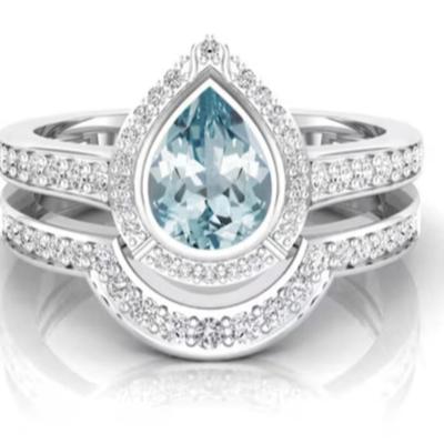 AAA Natural Aquamarine Ring