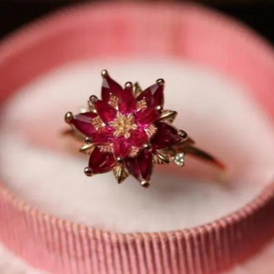 Ruby Lotus Ring
