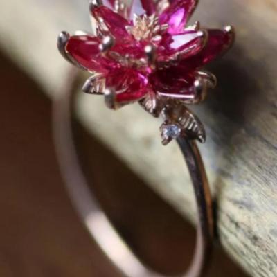 Ruby Lotus Ring