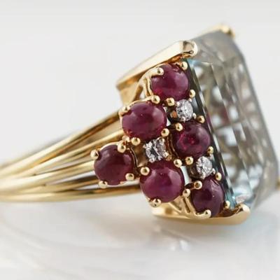Aquamarine Cocktail Ring