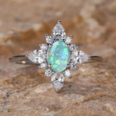 Opal Halo Ring