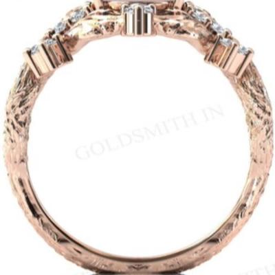 Rose Quartz 925 14k Rose Gold Ring