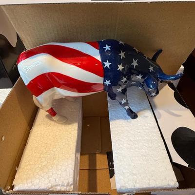 Three Westland giftware hand painted cows each in box