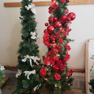 Two 6'6" Slender Christmas Trees (G-KD)