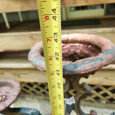 Large Heavy Cast Metal Garden Flower Pot Holder Candle Holder 42" tall 34" wide