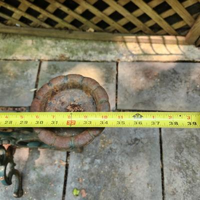 Large Heavy Cast Metal Garden Flower Pot Holder Candle Holder 42" tall 34" wide
