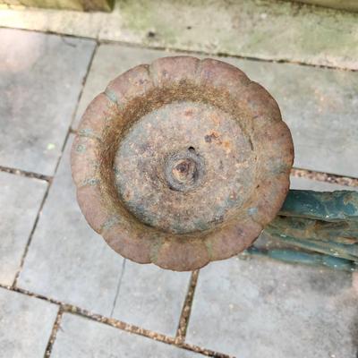 Large Heavy Cast Metal Garden Flower Pot Holder Candle Holder 42" tall 34" wide