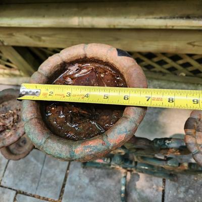 Large Heavy Cast Metal Garden Flower Pot Holder Candle Holder 42" tall 34" wide