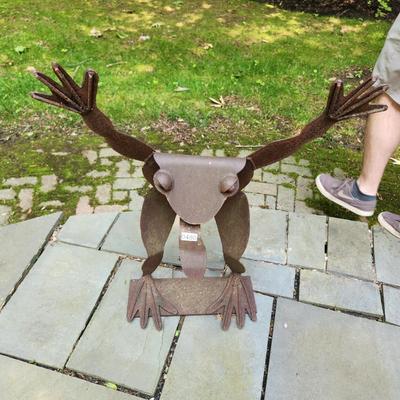 Large Metal Yard Garden Art Frog