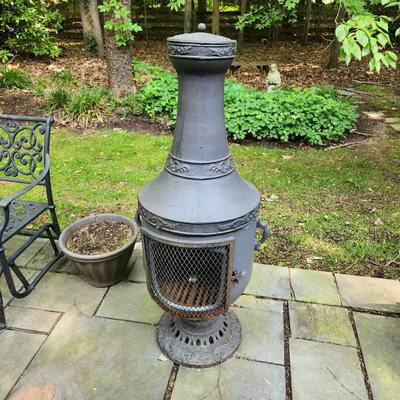 Metal Venetian Grill Wood Burning Chiminea