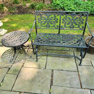 Hanamint Cast Metal Glider and Table