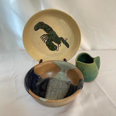 Three Signed Pottery Pieces (LR-SS)