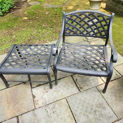 Hanamint Cast Metal Chair & ottoman
