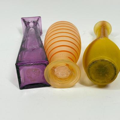 Vintage Colored Glass Flower Vase Lot