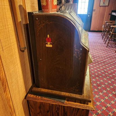1929 Mills Poinsettia Slot Machine w Stand Working with keys