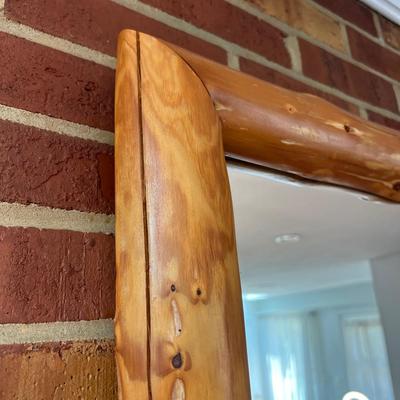 Large Rustic Raw Wood Mirror 34"x45"