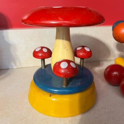 4 Vintage Wood Toys - Kouvalias, Musical Windup