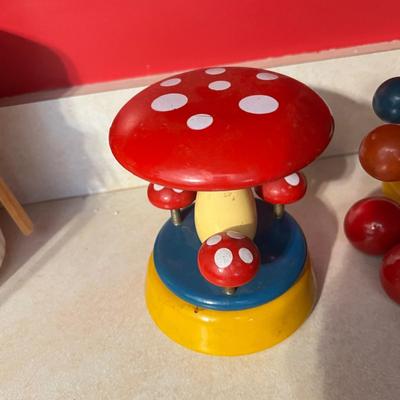4 Vintage Wood Toys - Kouvalias, Musical Windup