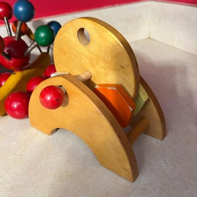 4 Vintage Wood Toys - Kouvalias, Musical Windup