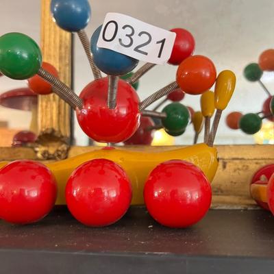 4 Vintage Wood Toys - Kouvalias, Musical Windup