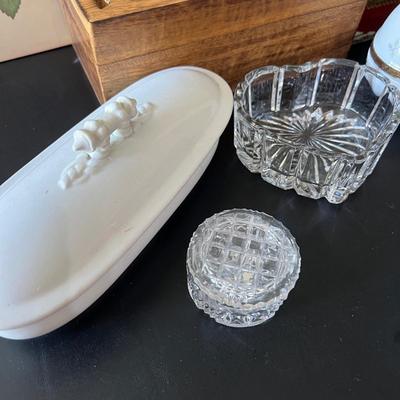 Mixed Trinket Box Collection - Wood, Glass, Ceramic, Stone