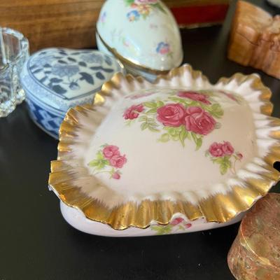 Mixed Trinket Box Collection - Wood, Glass, Ceramic, Stone