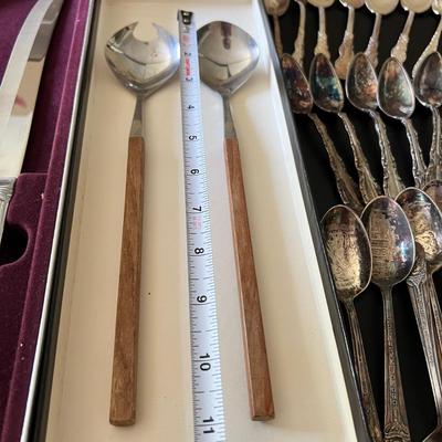 Formal Serving Utensils Lot - Silver Plated, Mother of Pearl, Glass