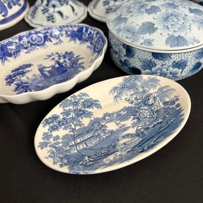 Blue and White Ceramic Lot - Blue Danube, Spode, Royal Staffordshire, Wedgwood