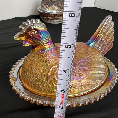 Animal Figurines Lot - Carnival Glass, Wood, Porcelain, Pewter
